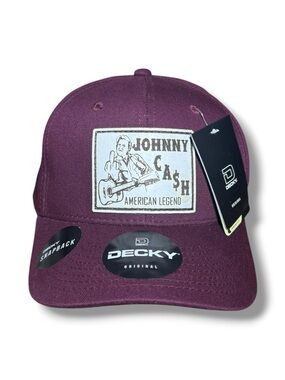 Decky Johnny Cash Patch Snapback Hat Deep Plum